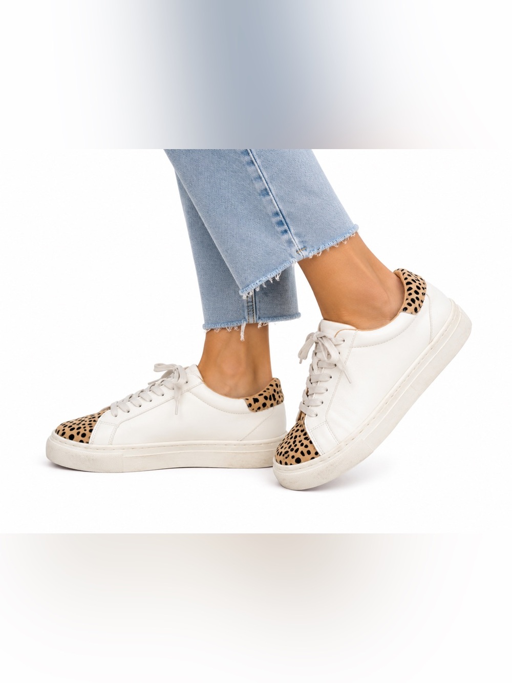Altar'd State Size 8 White and Leopard Print Sneakers